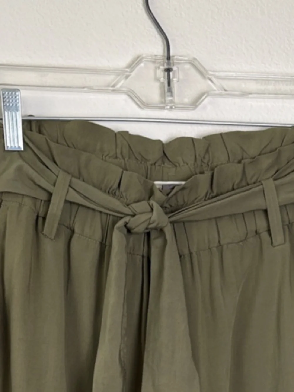 J.Crew Point Sur Olive Green Paperbag Waist Lined Culottes Cropped Pants Sz 6P